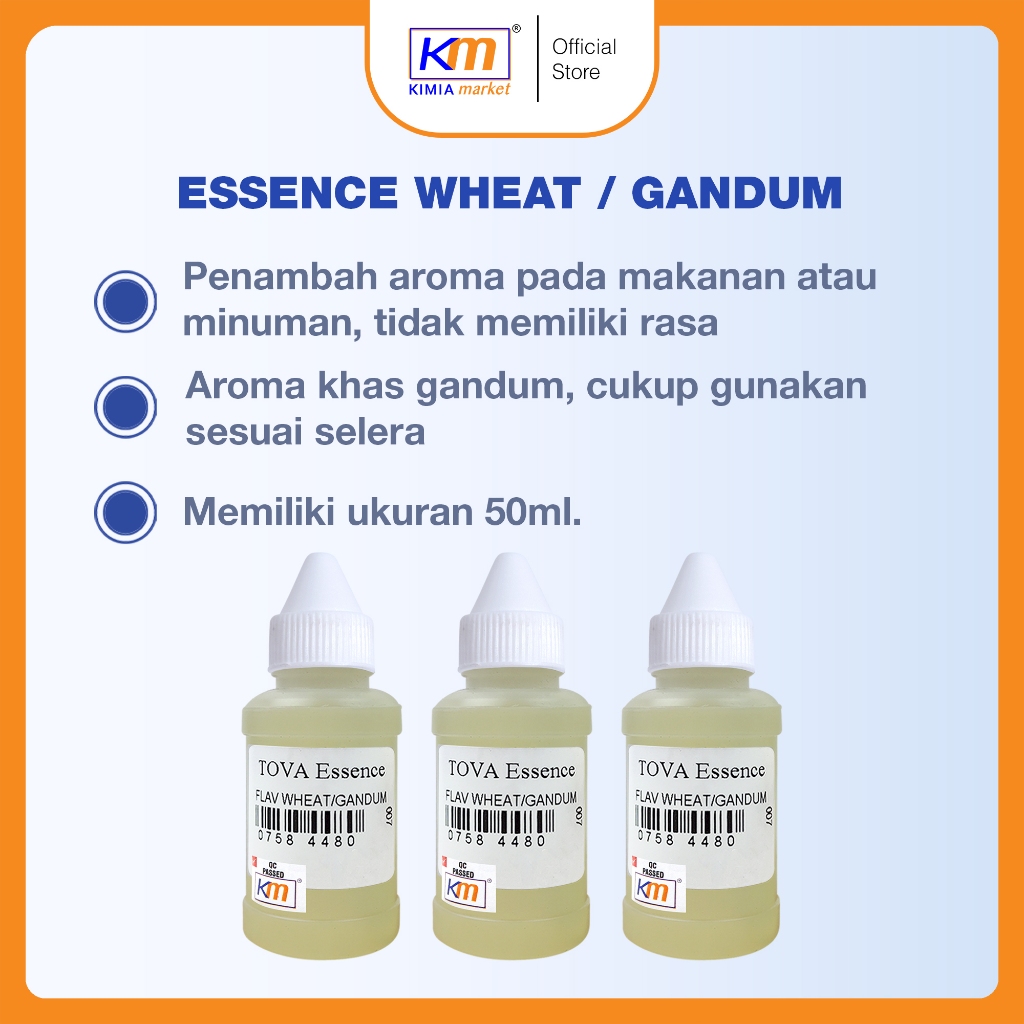 

Essence Makanan Gandum 50ml / Minuman Flavor TOVA Gandum / Perisa Makanan / Penambah Rasa Cair /