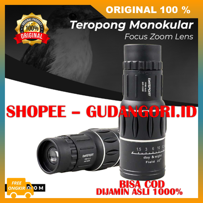 Teropong Monokular Bushnell 16x52 HD Teropong Outdoor Jarak Jauh Siang Malam ORIGINAL