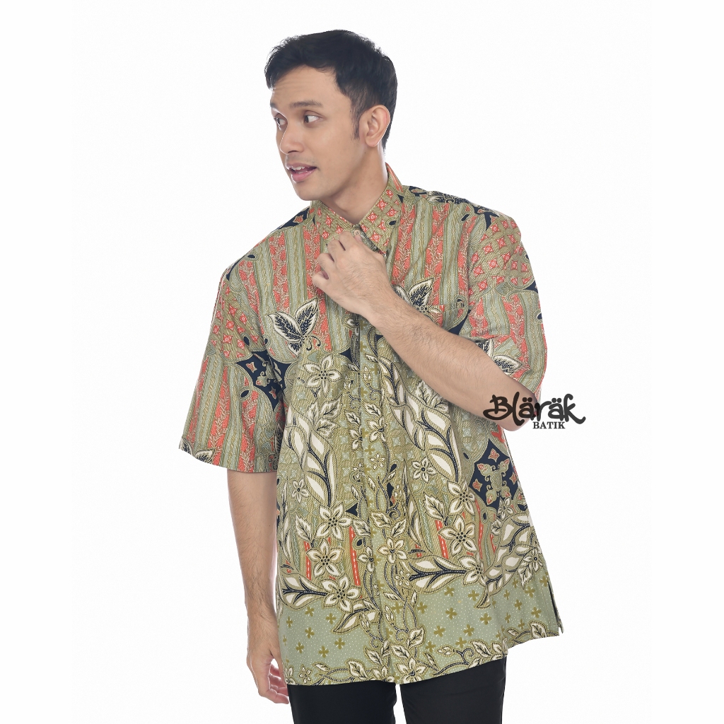 BLARAK - Hem Batik Pria Trikot Warna Soft Gulshan Hijau