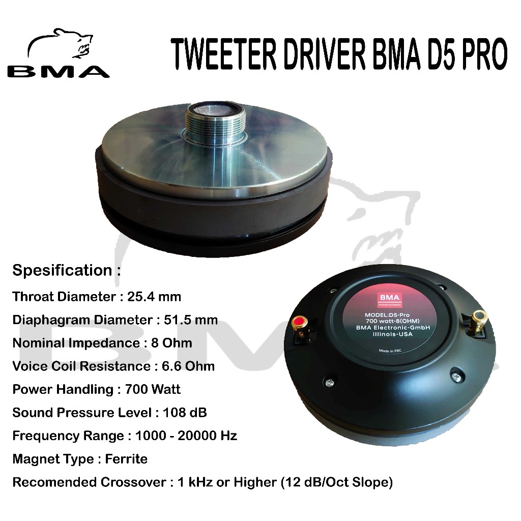 TWEETER BMA D5 PRO D-5 TWITER TWETER HI HIGH D 5 TWITTER ORIGINAL ASLI IMPORT BMA