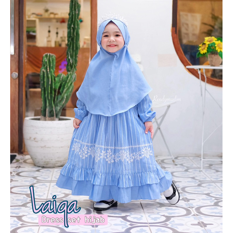 Laiqa dress set hijab gamis anak perempuan usia 1 sampai 5 tahun
