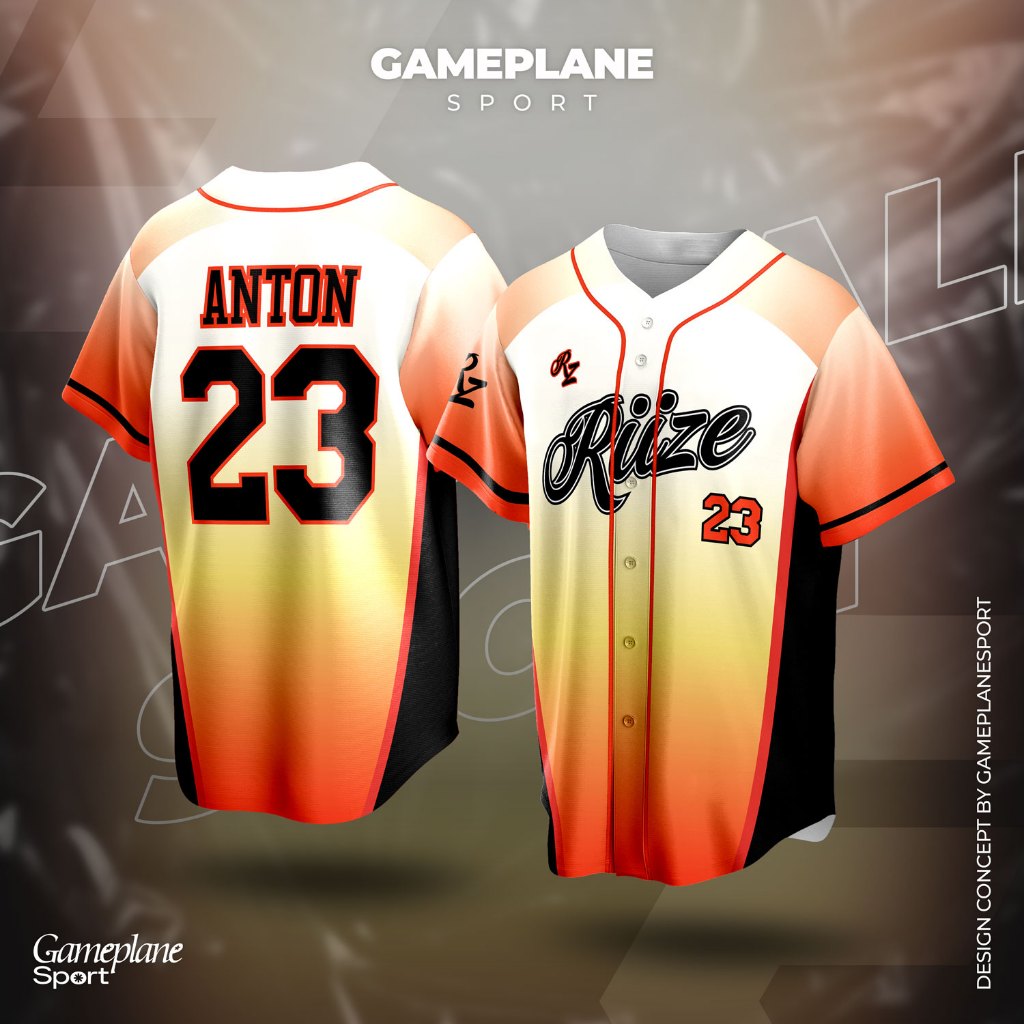 GAMEPLAN - Kaos T-Shirt Dewasa Baju Jersey Baseball Kpop RIIZE 02 Vintage Custom Full Print