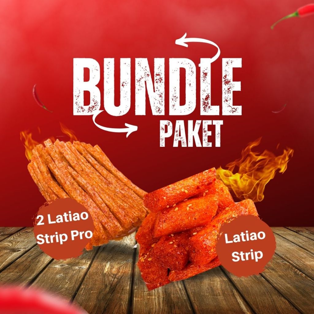 

[BUNDLE SNACK] STRIP PRO (2PCS) + STRIP (1PCS) GLUTEN VEGETARIAN HALAL | PEDAS Makanan Keripik Food