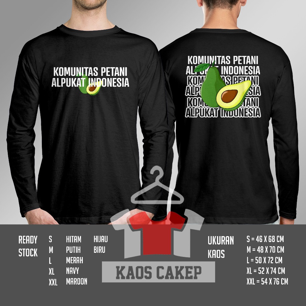 Kaos Komunitas Petani Alpukat Indonesia Terbaru DB Lengan Panjang Baju Distro