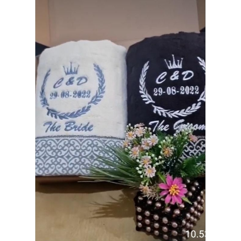 Gift Handuk Custom BORDIR 2pcs Besar