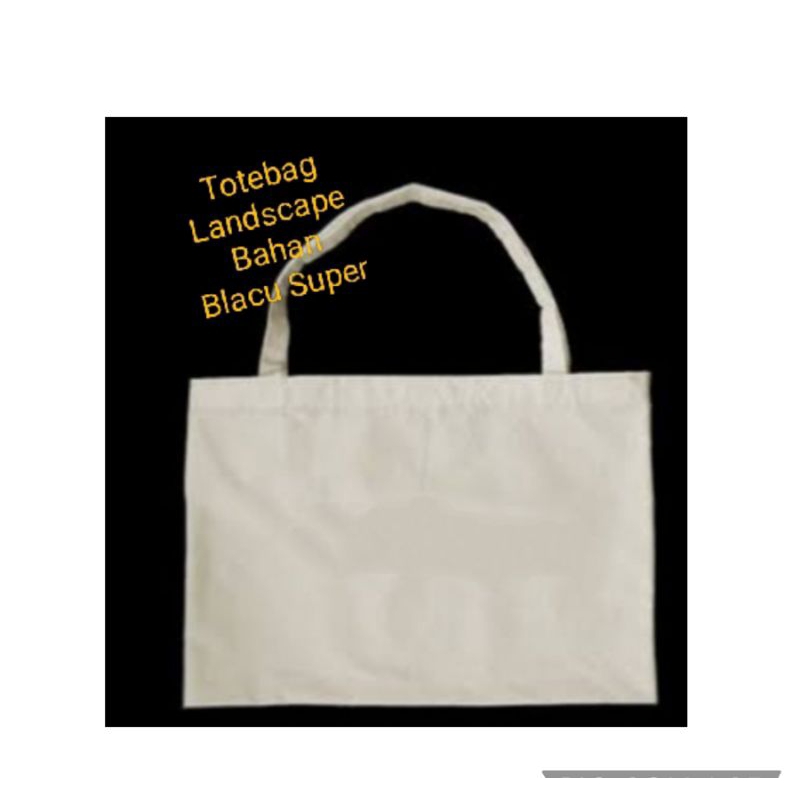 Totebag Ready Stock BLacu Polos Landscape