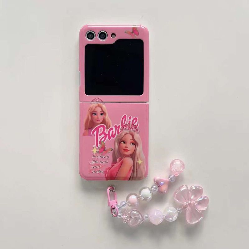 NEW Cute Case Zflip7 Zflip6 Pink Pretty Princess Barbie Love Heart With Chain Samsung Z Flip 5 4 3 L