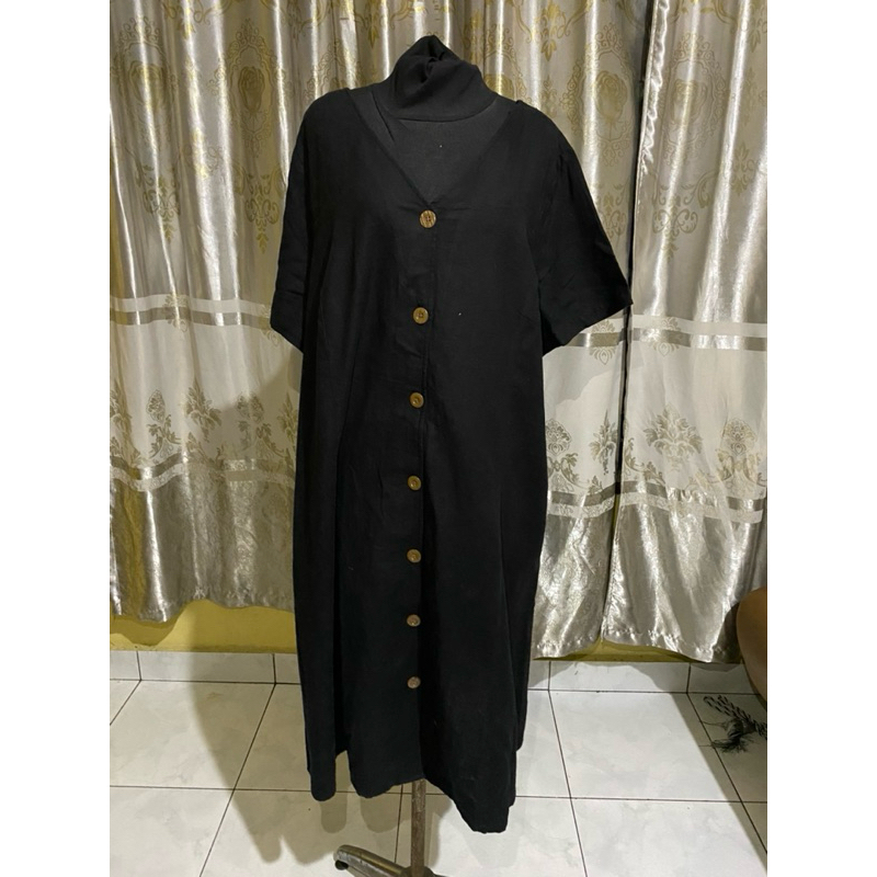 PRELOVED BNB28 HARAP BACA DESKRIPSI - Dress cantik Vneck brand SAIZNYA/ Preloved Dress SAIZNYA plus 