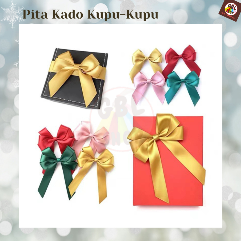 

Pita Kupu Kupu Hiasan Kado Hamper Parcel Kerajinan Tangan 13x14 (5ps)