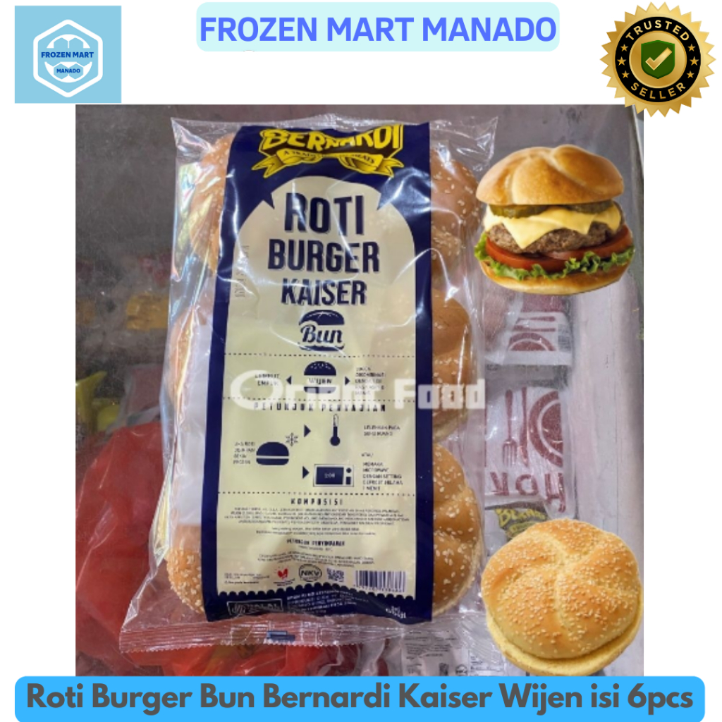 

Roti Burger Bun Bernardi Kaiser Wijen isi 6pcs - Frozen Mart Manado (Frozen Food Manado)