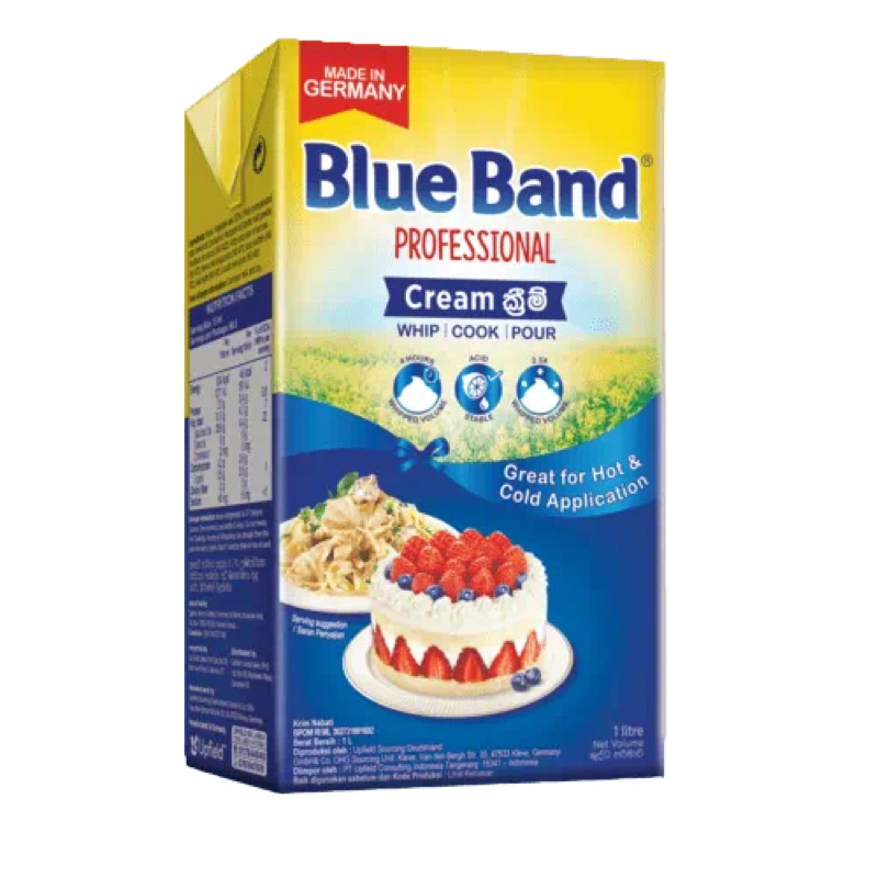 

Blue Band Professional Cream Whip Whipping Cooking Cream Krim Blueband 1L