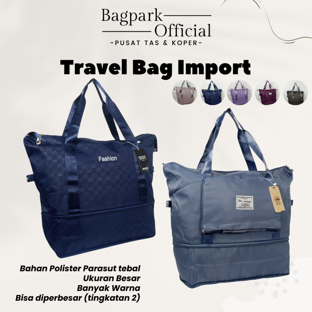 [JUMBO TINGKAT ] Tas Pakaian Import Fashion Bahan TEBAL Bisa Diperbesar Tas Travelling Tas Pakaian T