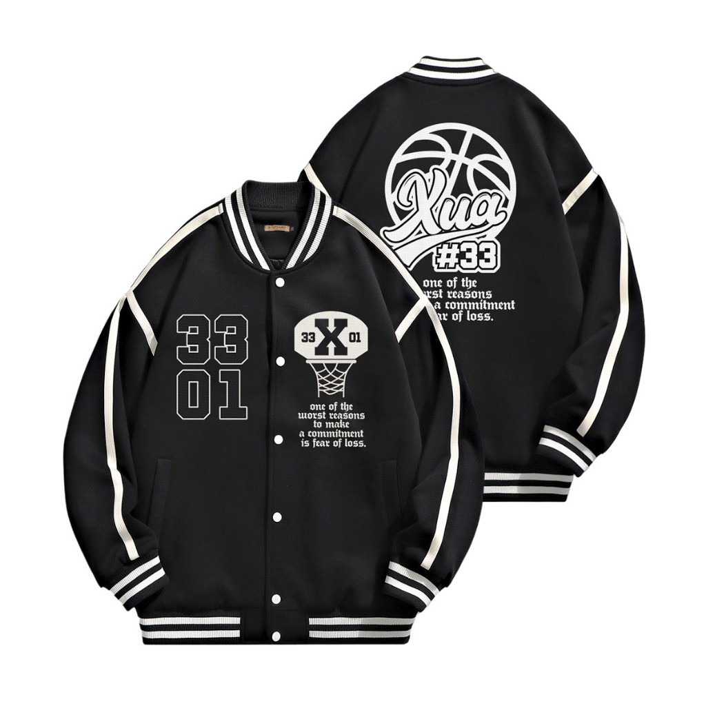 Dhozen Jaket Varsity Fleece List Basket Xua33