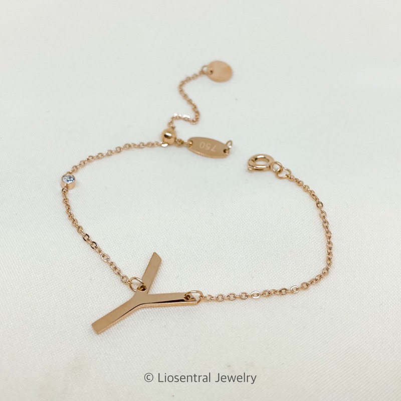 Liosentral - Kalung Gelang Huruf Inisial - Kalung Huruf - Gelang Serut Inisial Kalung Titanium