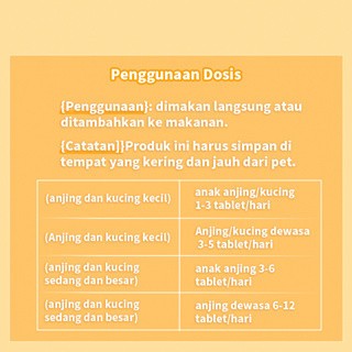 Pet vitamin kucing /suplemen kucing / Tablet Probiotik / Mengatur perut dan / Bulu Rontok/ Daya Tahan Tubuh dan Konstipasi/180/80-