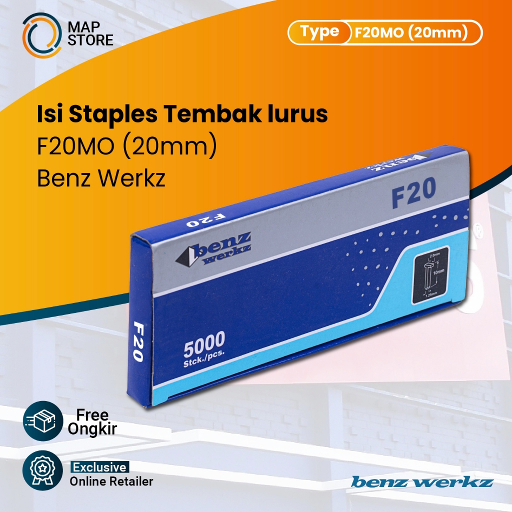 

Industrial Staples / Isi staples tembak angin / Paku mabel By Benz F 20 MO