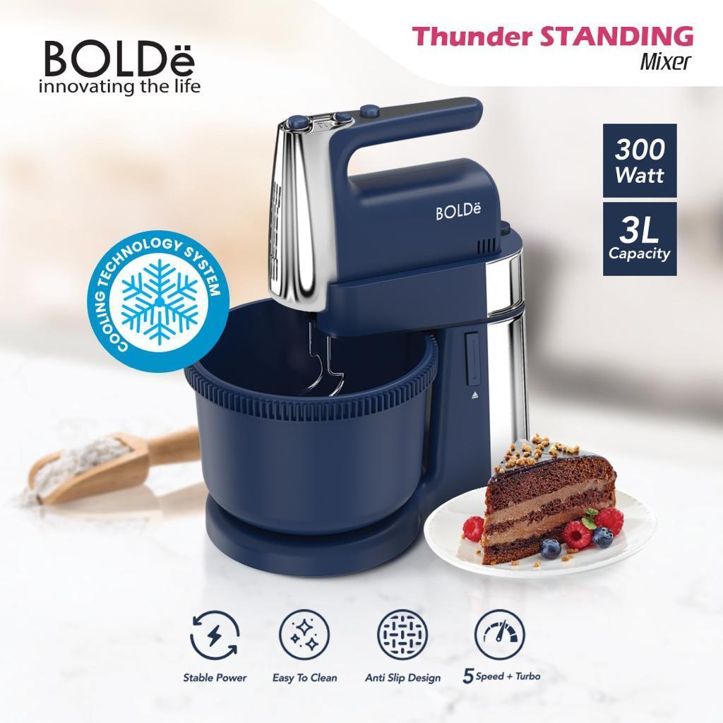 Mixer Com BOLDE Thunder Standing Mixer Bowl 3L Low Watt 300W GARANSI RESMI