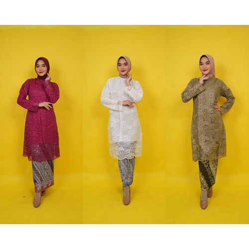 promo / atasan kebaya brukat / kebaya tunik kurung / Kebaya modern / Kebaya jumbo M-5XL / Kebaya wis