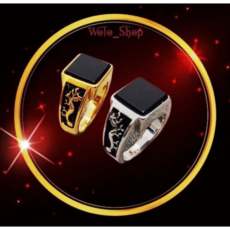 Cincin Onyx NAGA Primordial Pria Super Keren Anti Karat