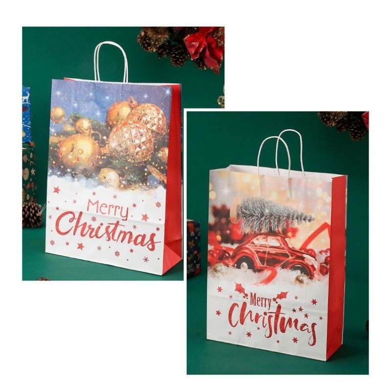 

Paper Bag Merry Christmas Kertas Paper Bag Hampers Kado Medium