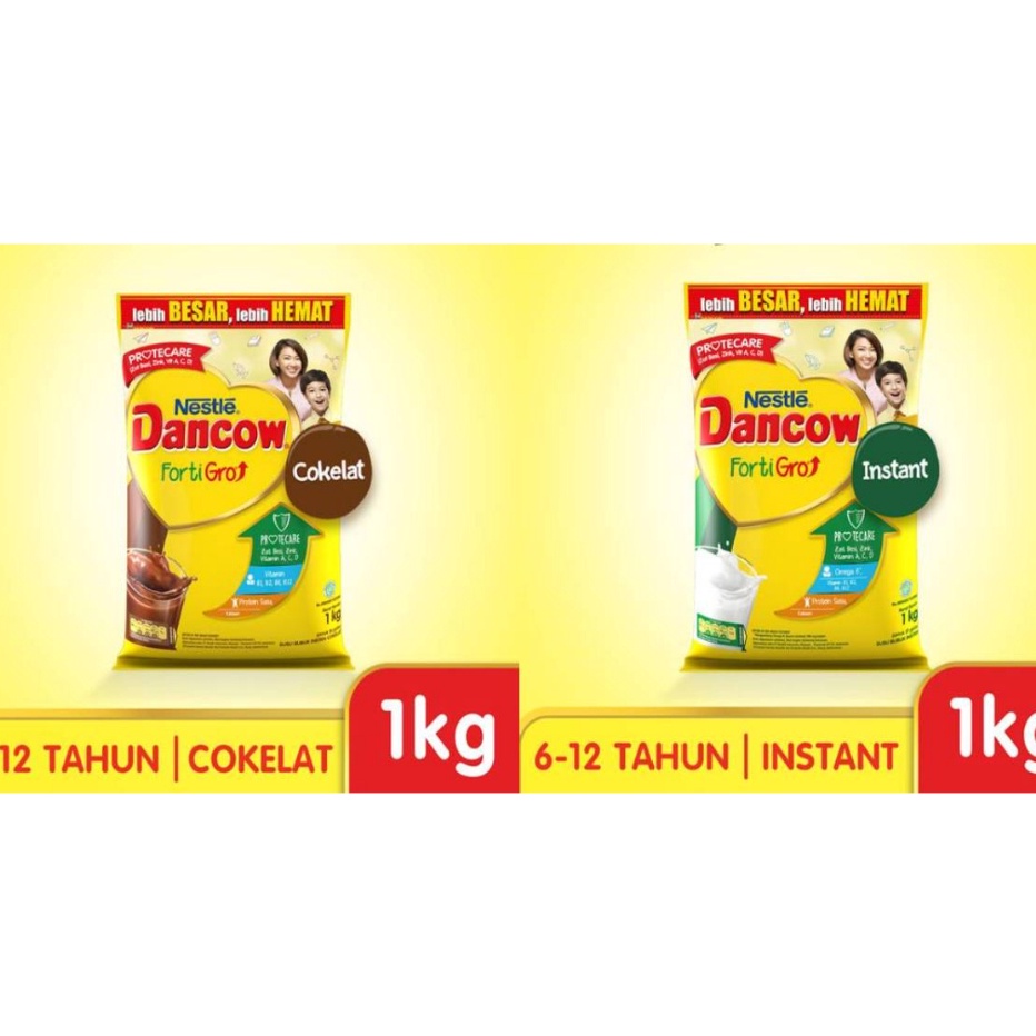 

KODE XSM523 Dancow Fortigro Instan Coklat Pouch 1kg Full Cream 780gr Susu Bubuk Susu Anak