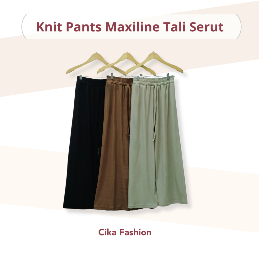Kulot Pants Maxiline Knit Tali Serut | Kulot Pants