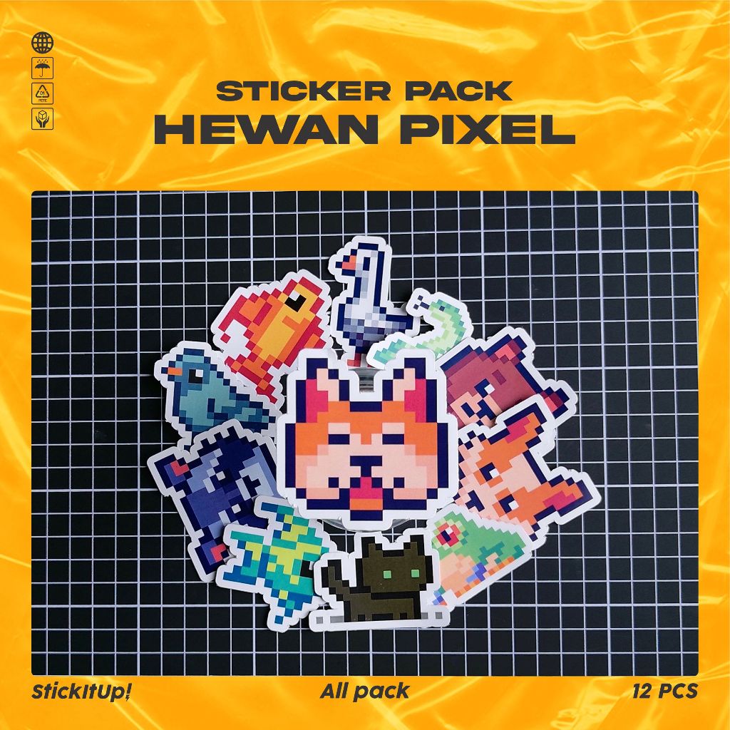 

COD✨ StickItUp Stiker Pack Hewan Pixel Lucu Colorfull Keren Untuk Koper Laptop Skateboard