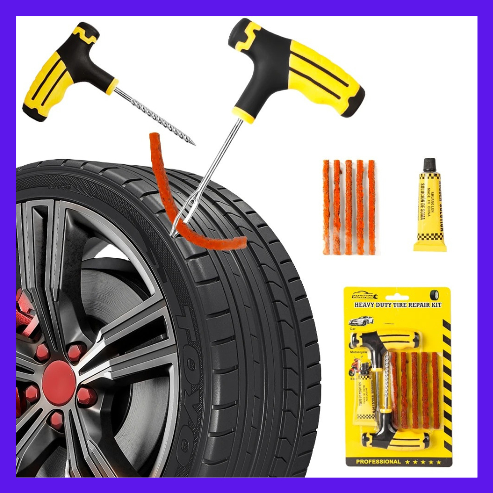 Alat Tambal Ban Tubeless BESI Kit Set Tusukan ban Peralatan Tambal Ban Mobil Sepeda Motor Tubeless T