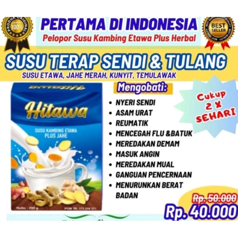

Hitawa susu kambing Etawa plus Jahe 200gr