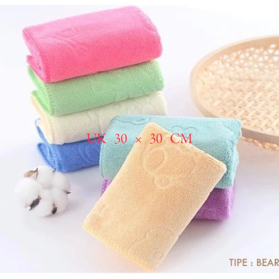Handuk muka kecil untuk olahraga motif beruang handuk bayi NEW - 60 × 30 cm