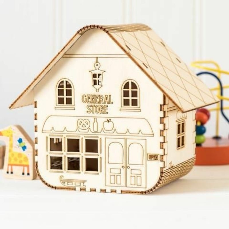 miniatur rumah kayu unik keren mewah elegan classic aesthetic cocok untuk kado atau hiasan rumah #mi