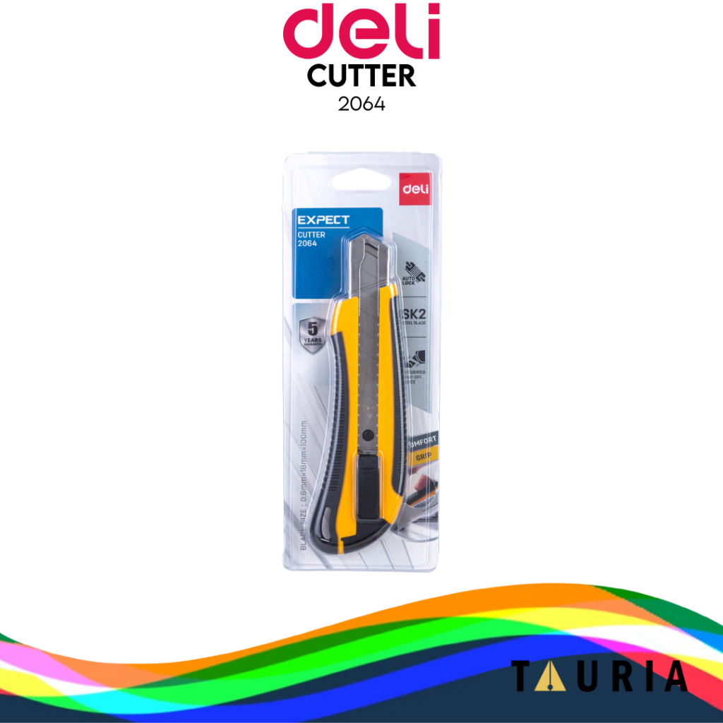 Cutter Besar DELI Soft Rubber Auto Lock Function 2064
