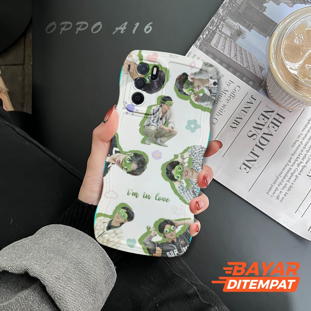 Case Gelombang OPPO A16 Motif Aesthetic Bahan Softcase silicon Lentur - Skin / Casing Handpone - Ces
