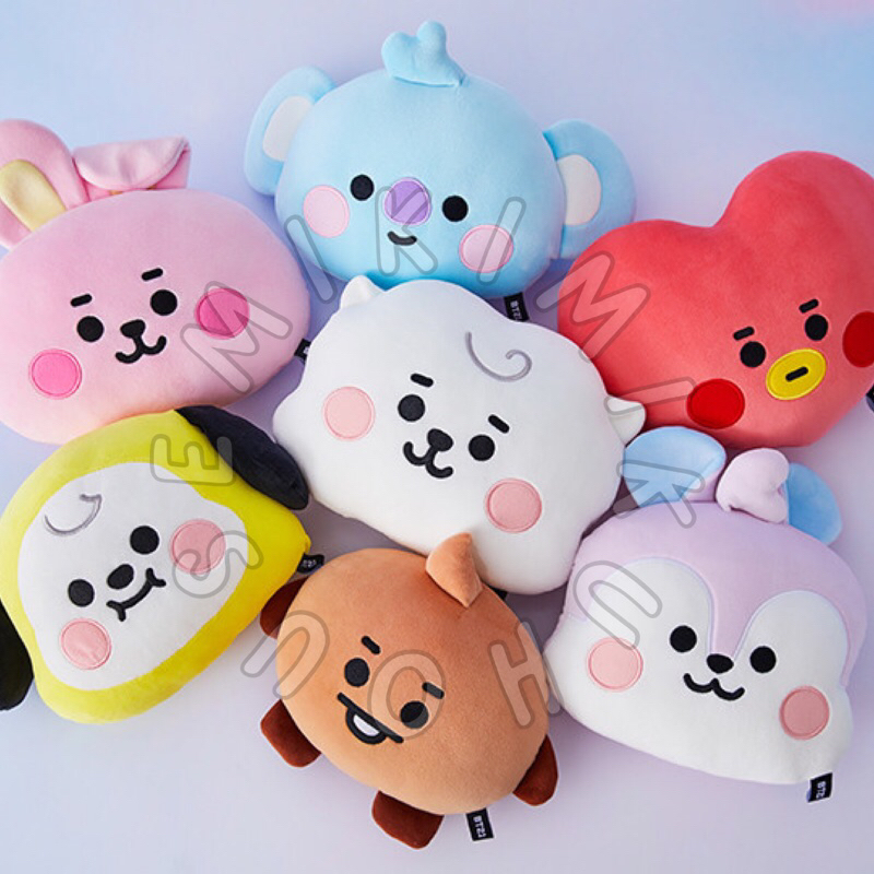 NEW VERSION BT21 BABY FACE CUSHION BT21 BONEKA STANDING DOLL MINI PLUSH BAG CHARM OFFICIAL NEW MANG 