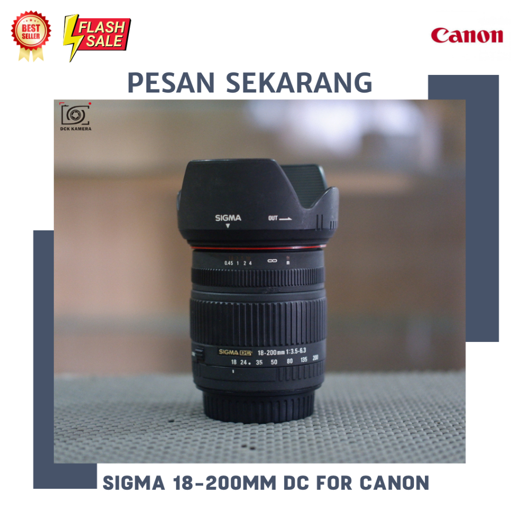 LENSA SIGMA 18 -200MM DC FOR CANON SIAP PAKAI