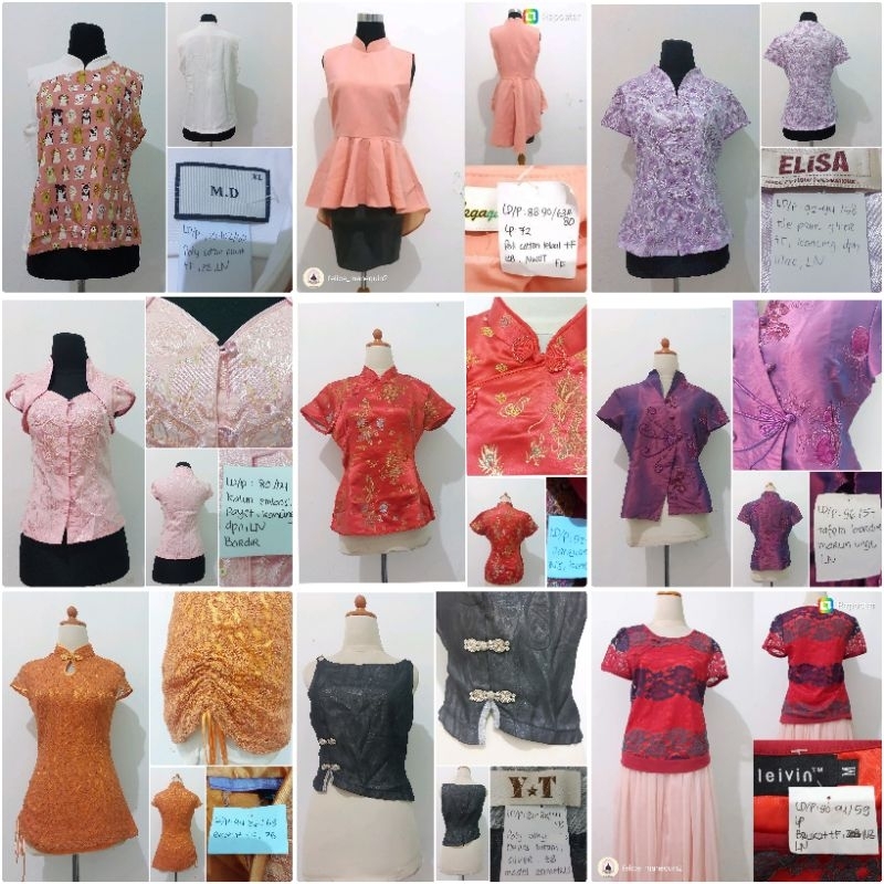 Blouse Imlek Kerah Shanghai Premium/Atasan Imlek Wanita kerah Shanghai