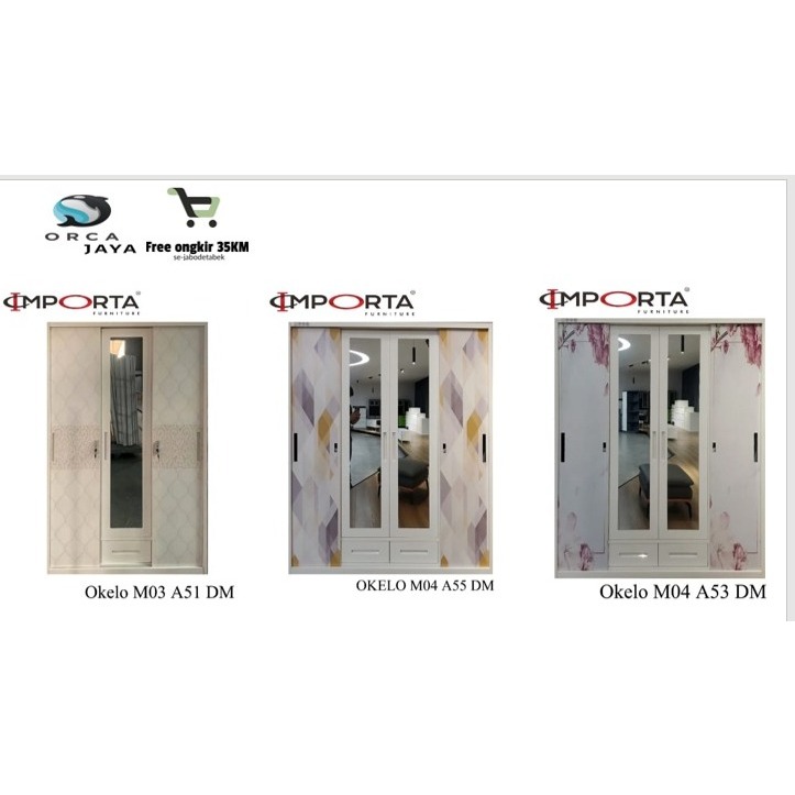 Lemari Pakaian besi IMPORTA OKELO/Lemari pakaian/Lemari besi/FREE ONGKIR~jabodetabek