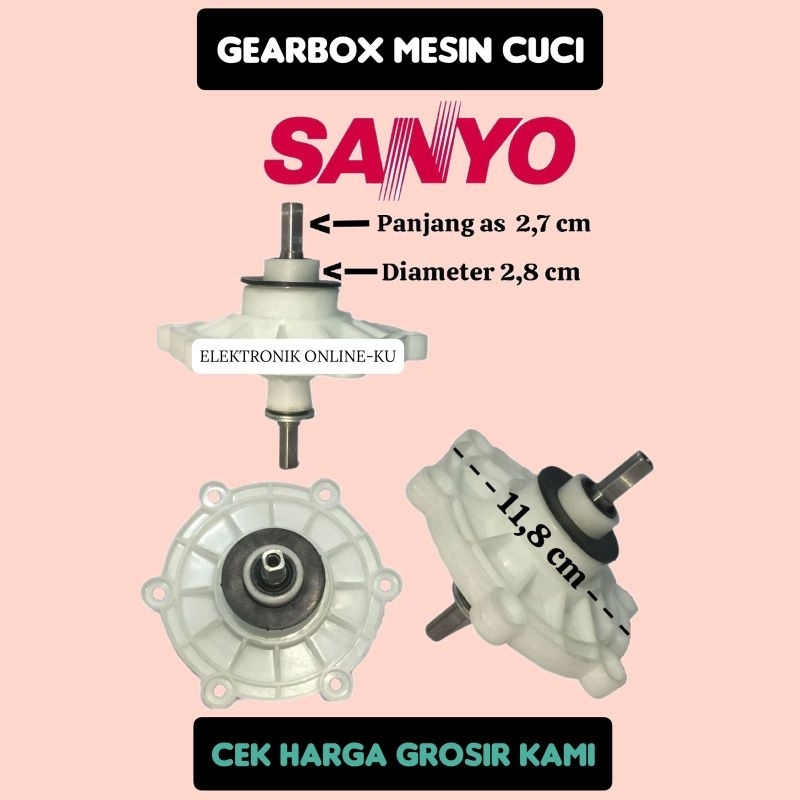 GEARBOX MESIN CUCI ATAS AS KOTAK SANYO WGBX-022D