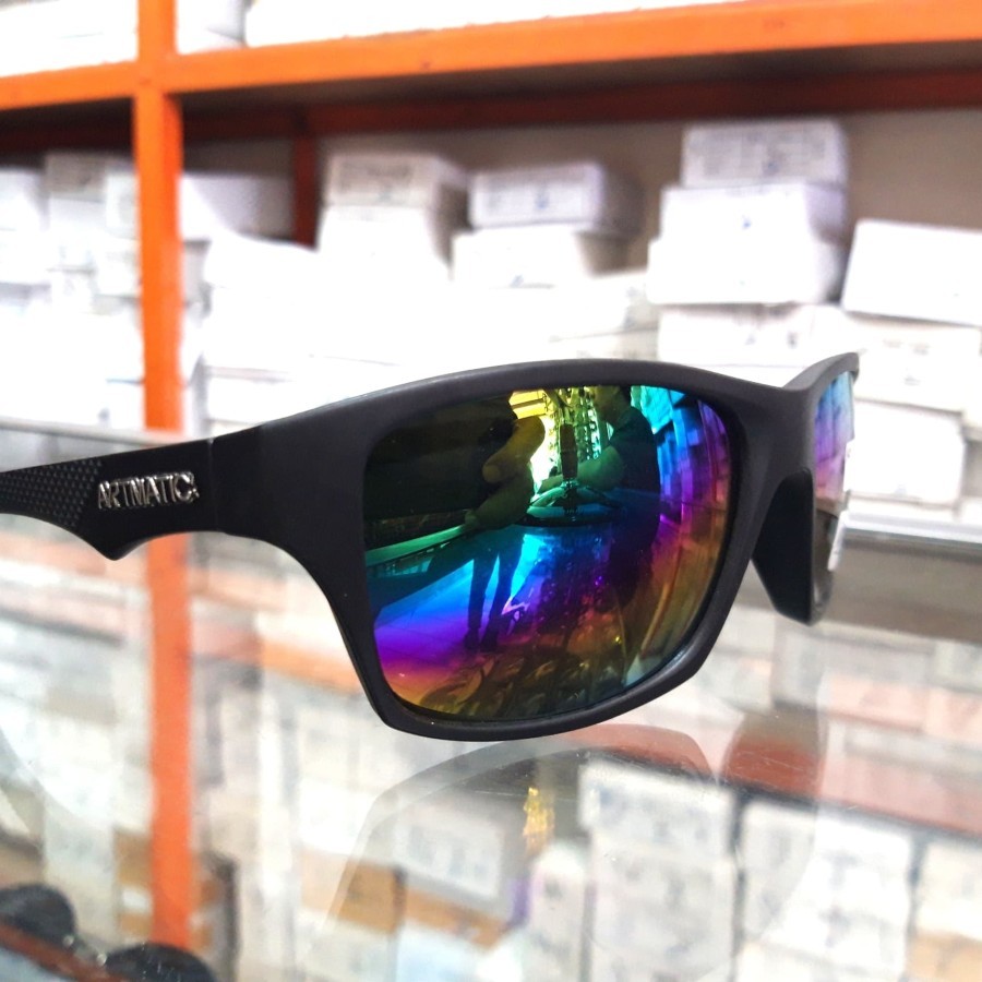 kacamata sport pria gaul kacamata murah pelangi frame sport kacamata - Hitam