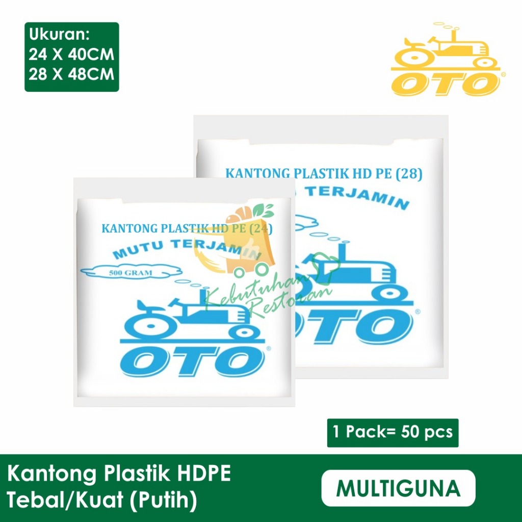 [Harga Agen] Kantong Plastik Putih Susu Oto - 15/ 24 / 28 / 35 / 40 / Kresek PE / Kresek Tebal