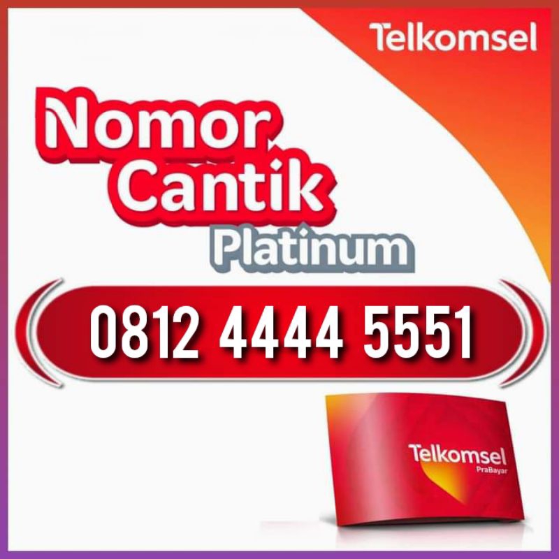 Nomor Cantik Simpati Seri AAAA BBB 4444 555 Angka Rapi 0812 4444 5551
