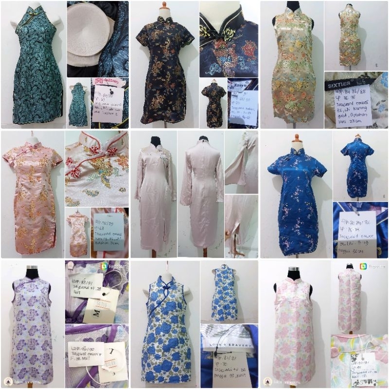 Cheongsam Aline Dress Premium/Dress Imlek Aline Kerah Shanghai/Congsam Dress Aline