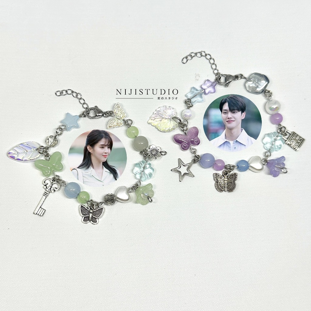 gelang matching couple nevertheless park jae eon and yu na bi inspired y2k coquette beads bracelet𓂃 