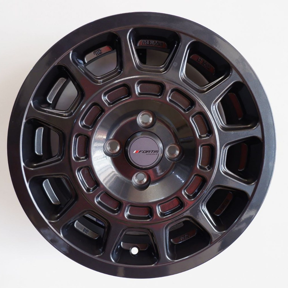 VELG MOBIL ORIGINAL FORTIS WHEELS BY PAKO PRW 15 TYPE 2 - CILEUNCA R15 x 6,5 4H 100 ET 38 DARK GREY