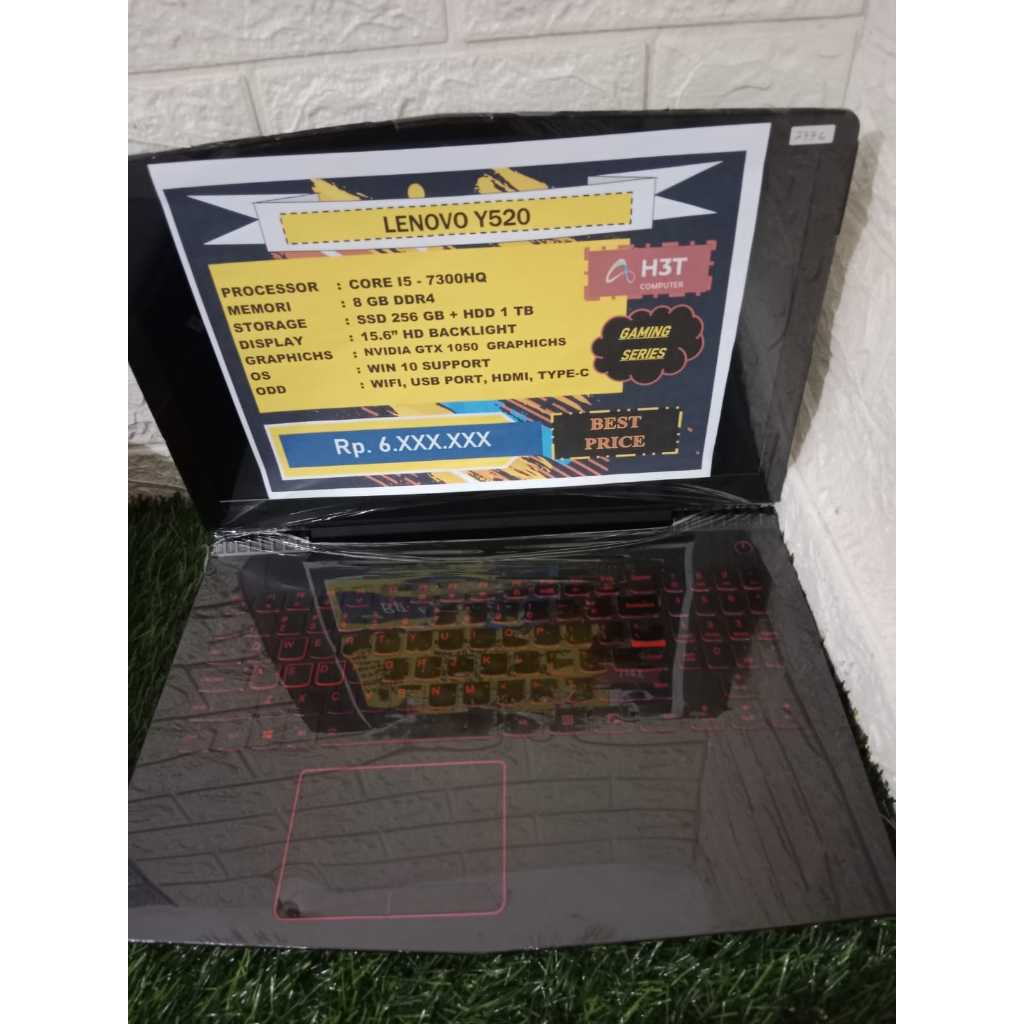 LAPTOP MURAH LENOVO Y520 CORE I5-7300HQ RAM 8GB SSD 256GB HDD 1TB NVIDIA GTX 1050