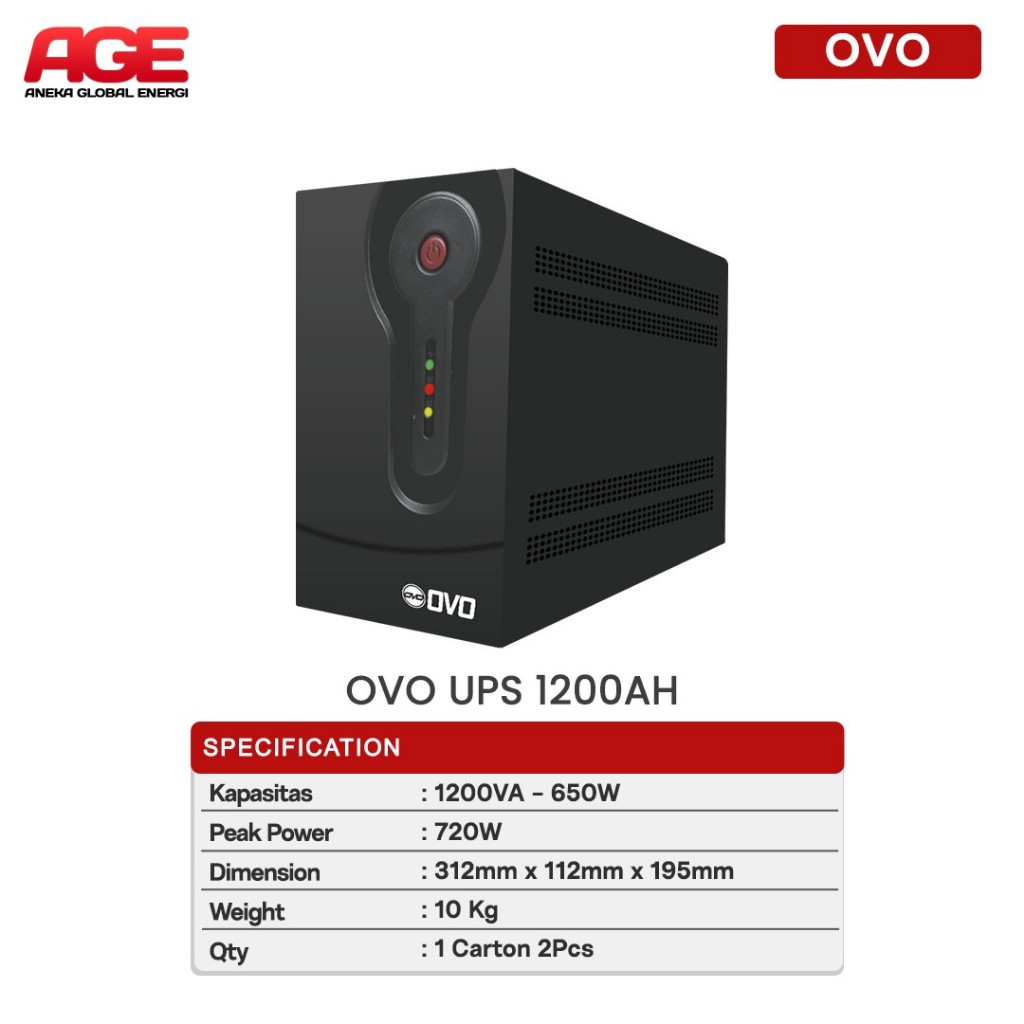 OVO BATERAI UPS 1200 VA - Baterai UPS Aki Kering Mainan - Garansi