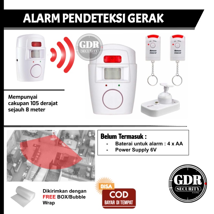 ✨ Alarm Sensor Gerak / Alarm Pendeteksi Gerak / Alarm Infrared Anti Maling 