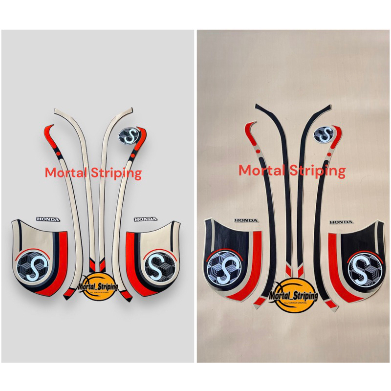 STIKER STRIPING LIS BODY SCOOPY FASHION 2020 2021 CREAM MATE BLUE