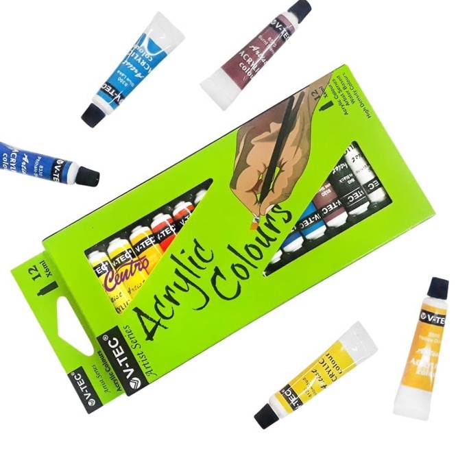

Mur@h Bang3t VTec Acrylic Colour Set 12 Warna / Cat Acrylic V-TEC 6ML 12 Warna [140]