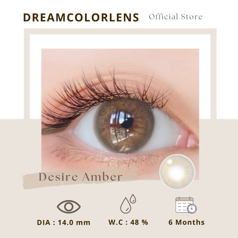 Softlens Princess Idol Desire Amber Brown / Coklat / Normal Minus Beda Minus